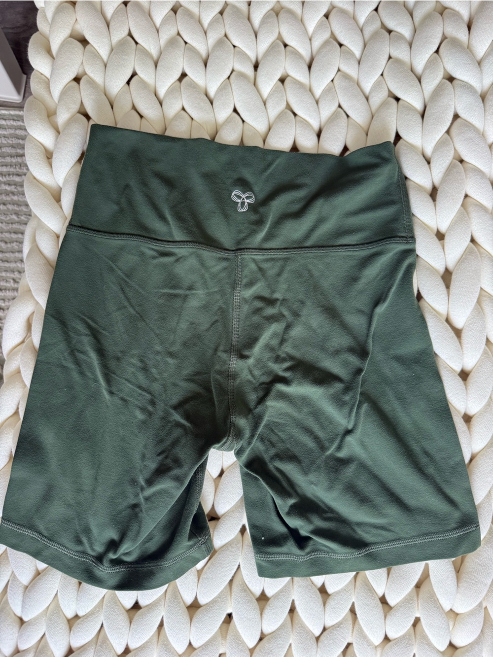 TNA Dark Green High-Rise Athletic Bike Shorts